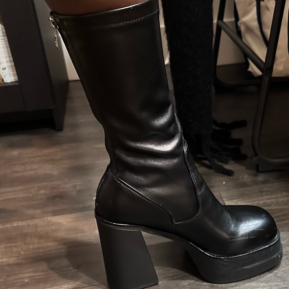 Black platform boots